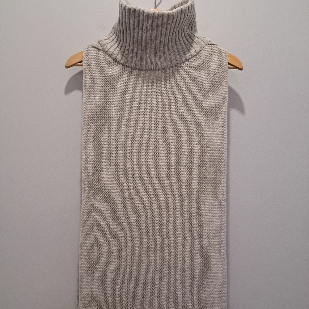 NWT Selected Femme Gray Wool Blend Highneck Open Seam Avant Garde Vest Womens OS
